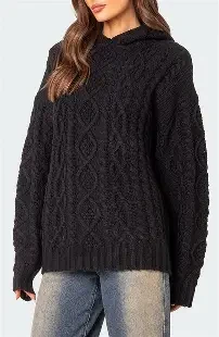 Cozy Women's Knit Hoodie product thumbnail 2