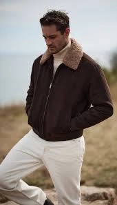 Men's Suede Bomber Jacket product thumbnail 2