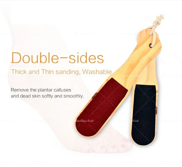 High Quality Double-sided Foot File Pedicure Tool Dead Skin Callus Remover Foot Care Wood product thumbnail 5