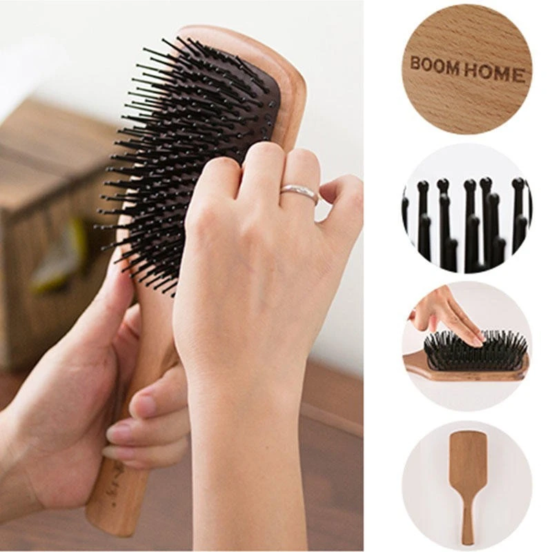 Premium Wooden Bamboo Hair Brush product thumbnail 5