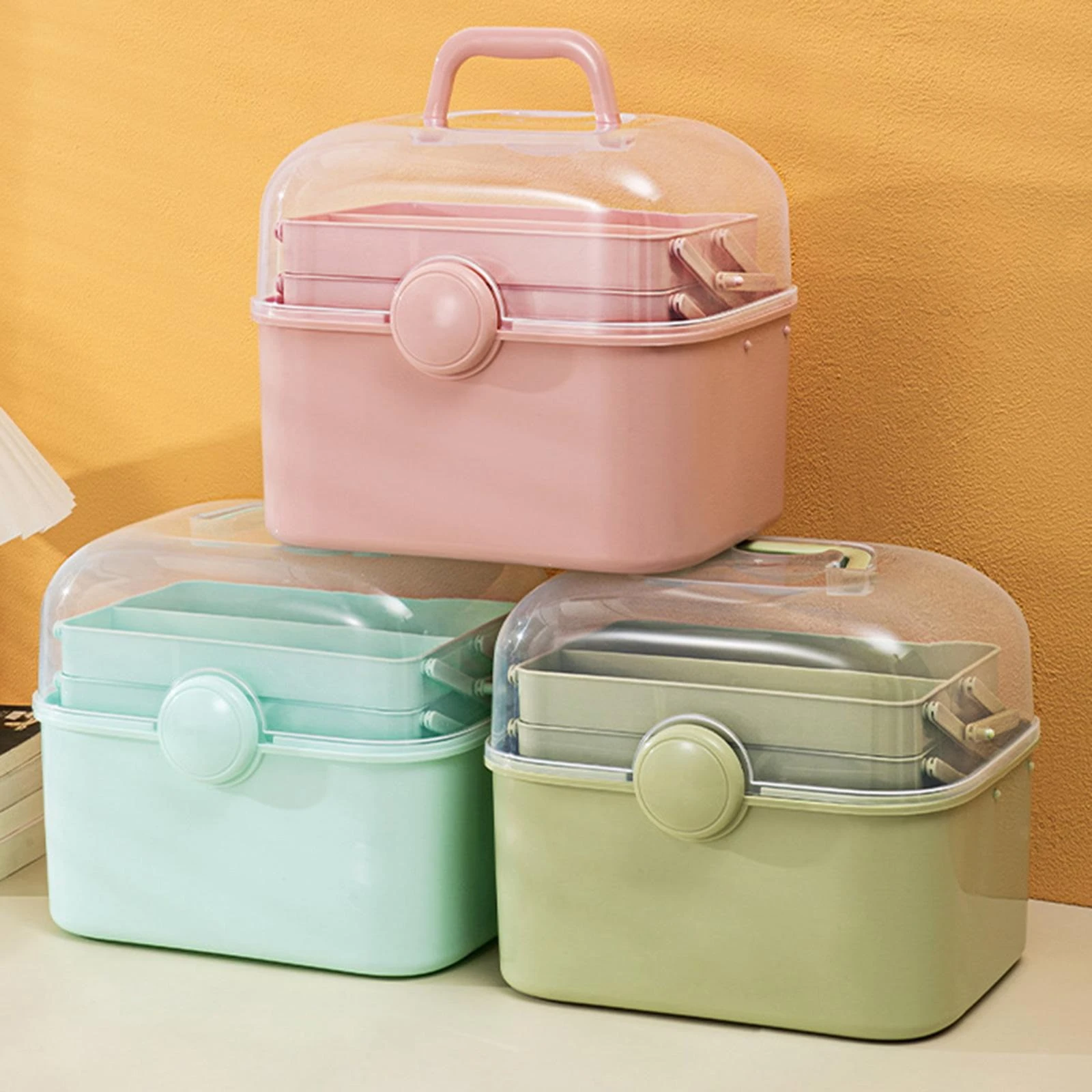 Multipurpose Portable Storage Box – 3 Tiers for Cosmetics, Manicure Tools & Sewing Supplies product thumbnail 4