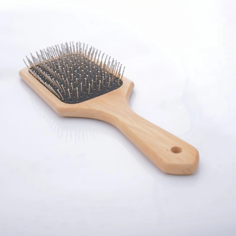 Wooden Handle Hair Brush with Metal Pins product thumbnail 6