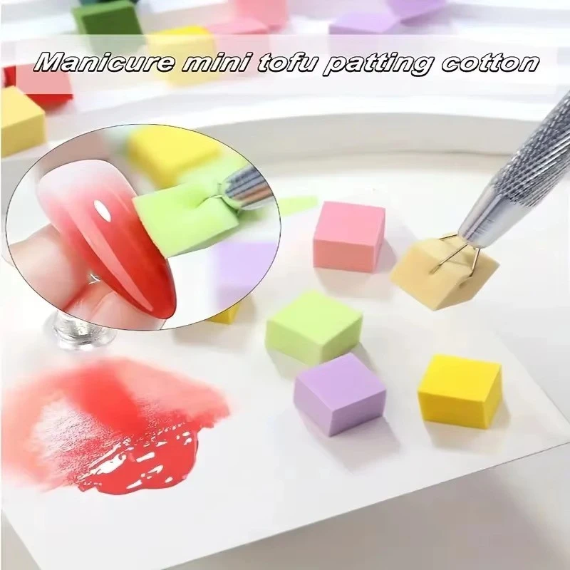 100Pcs High Density Cube Sponge Nail Art Sponge Set Gradient Nail Brushes Gel Polish DIY Nail Sponge Grab Pen Manicure Tools product thumbnail 9