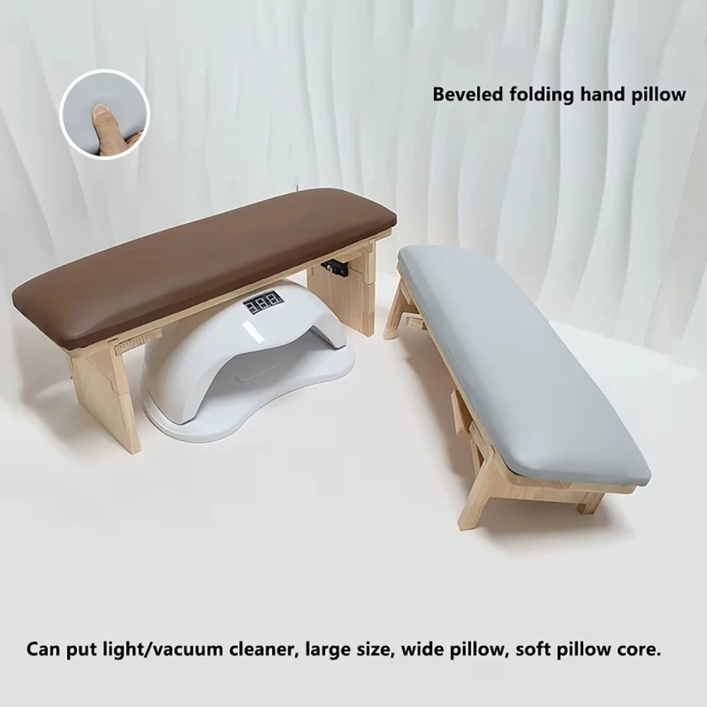 Foldable Manicure Hand Rest with 3 Adjustable Heights Microfiber Leather Nail Armrest Cushion with Soft High-Density Sponge product thumbnail 10