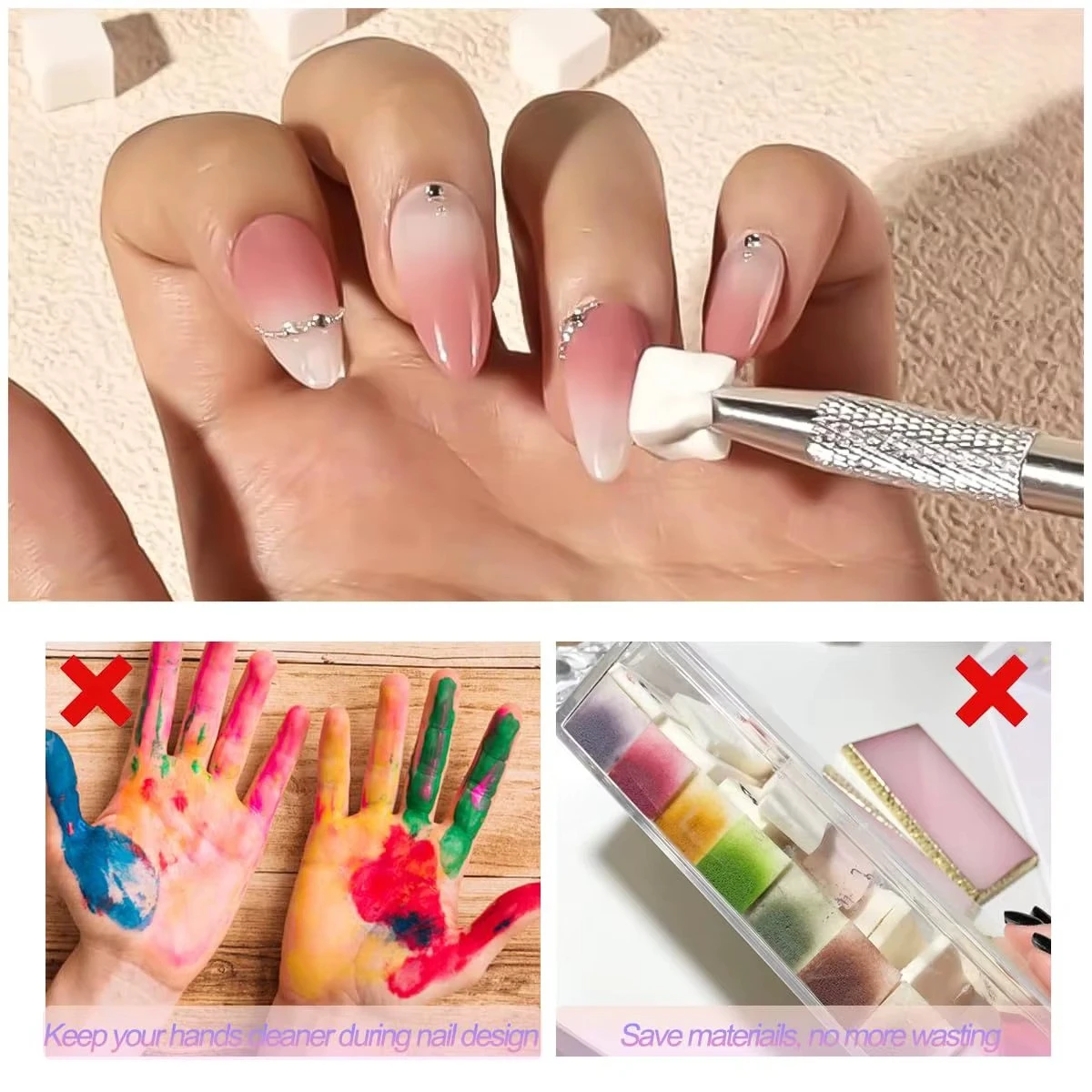 100Pcs High Density Cube Sponge Nail Art Sponge Set Gradient Nail Brushes Gel Polish DIY Nail Sponge Grab Pen Manicure Tools product thumbnail 25