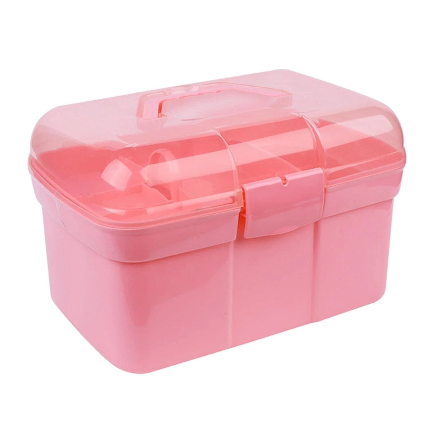 Portable Handled Storage Box – 2-Tier Manicure Tool Case for Home, Car, Bedroom & Hotel Organization product thumbnail 6