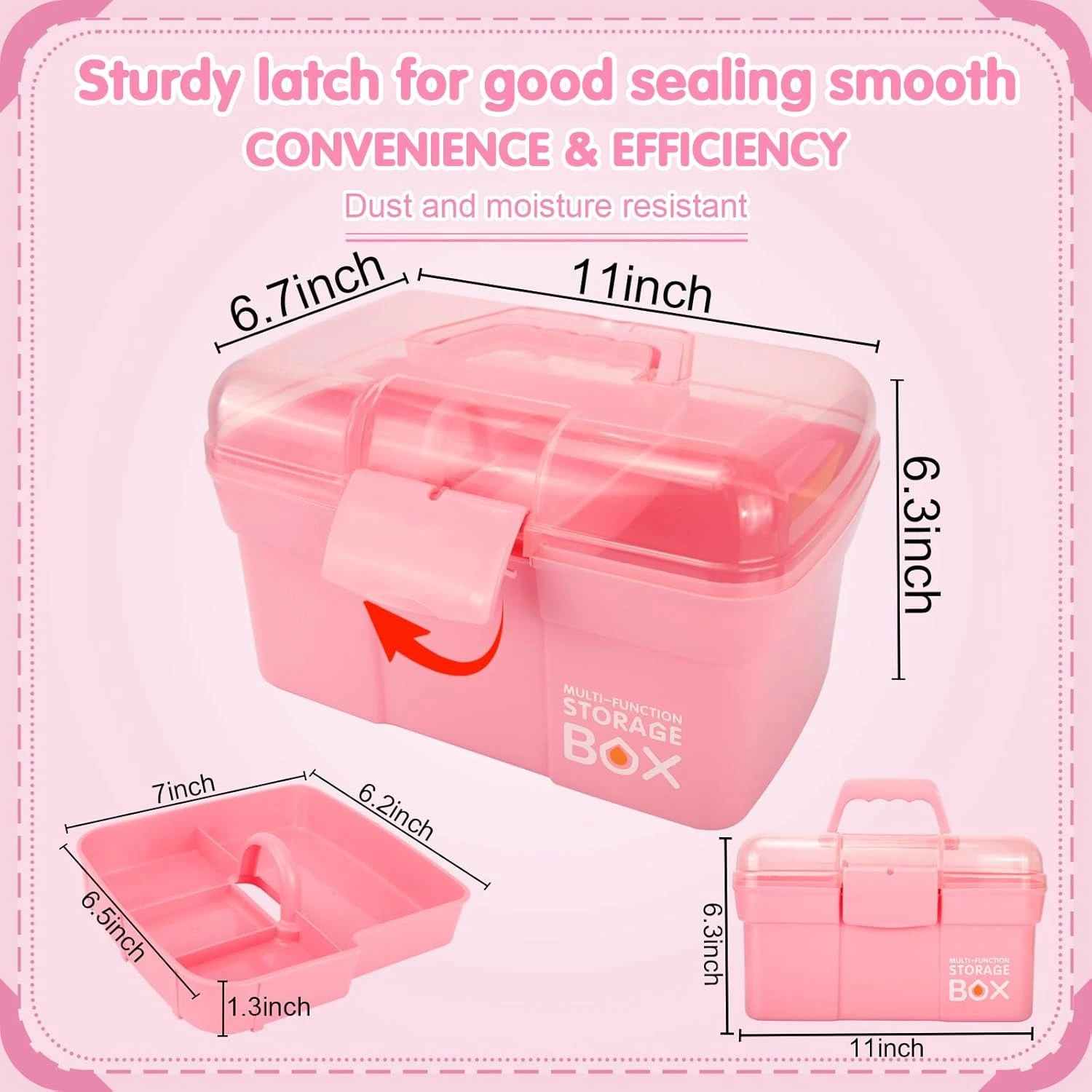 Portable Handled Storage Box – 2-Tier Manicure Tool Case for Home, Car, Bedroom & Hotel Organization product thumbnail 7