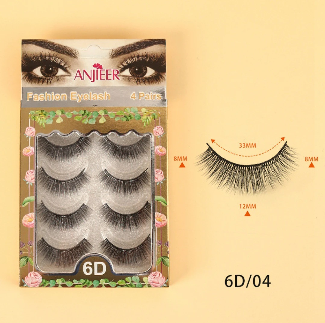 anjieer fashion eyelash 4pairs 6D product thumbnail 8