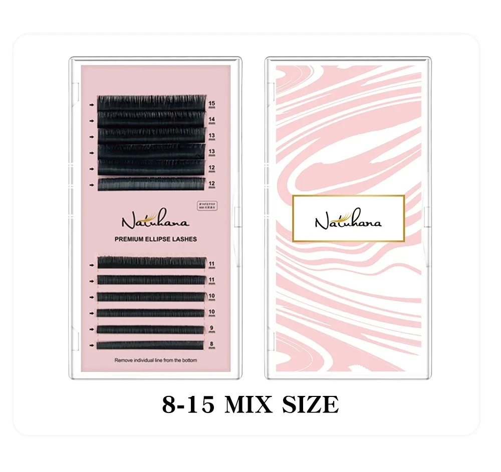 NATUHANA 8~15 Mix Ellipse Flat Eyelashes Extensions Matte product thumbnail 5