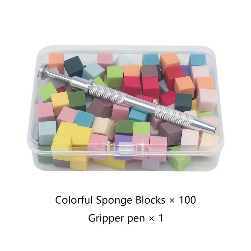 100Pcs High Density Cube Sponge Nail Art Sponge Set Gradient Nail Brushes Gel Polish DIY Nail Sponge Grab Pen Manicure Tools product thumbnail 5