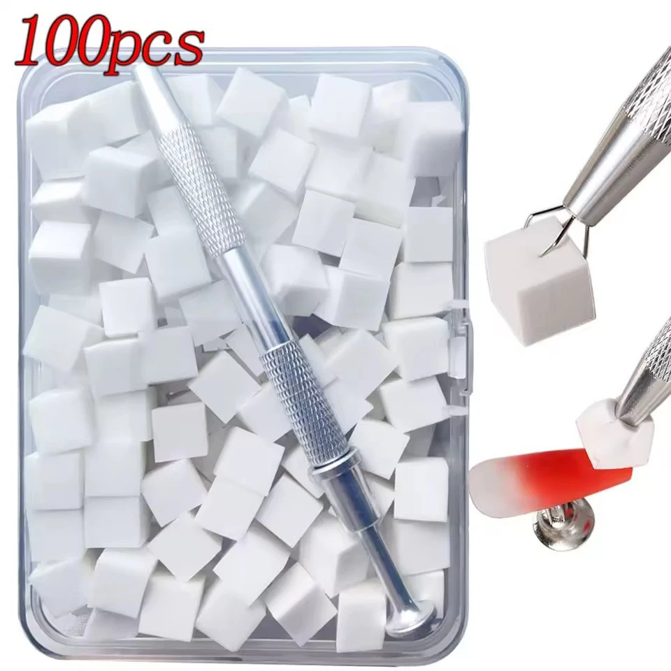 100Pcs High Density Cube Sponge Nail Art Sponge Set Gradient Nail Brushes Gel Polish DIY Nail Sponge Grab Pen Manicure Tools product thumbnail 18