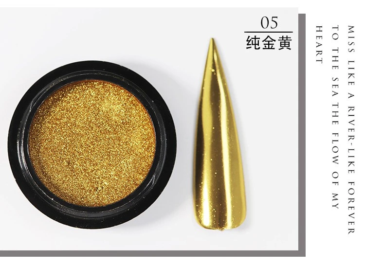 Nail art, titanium powder, magic mirror powder, electroplated metallic, aurora, champagne, shiny fine powder product thumbnail 9