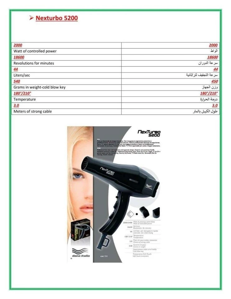 NexTurbo 5200 PROFESSIONAL HAIR DRYER product thumbnail 5