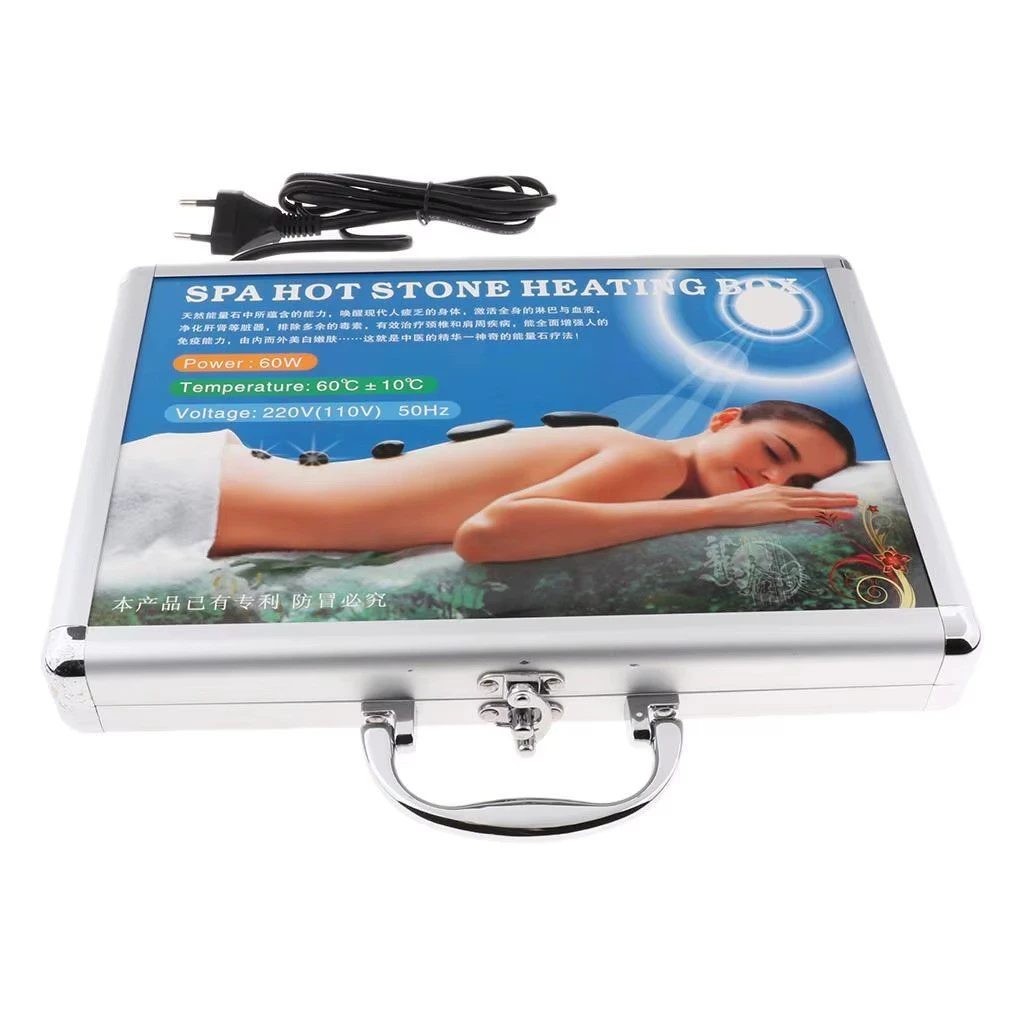 17pcs/set lava Natural Energy Massage stones massage stone hot spa rock basalt stone with heater box 110-220V product thumbnail 12