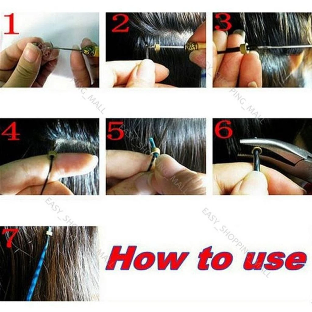 Silicone Lined Micro Link Ring Beads Feather Stick Hair Extensions Fit for I tip hair product thumbnail 13