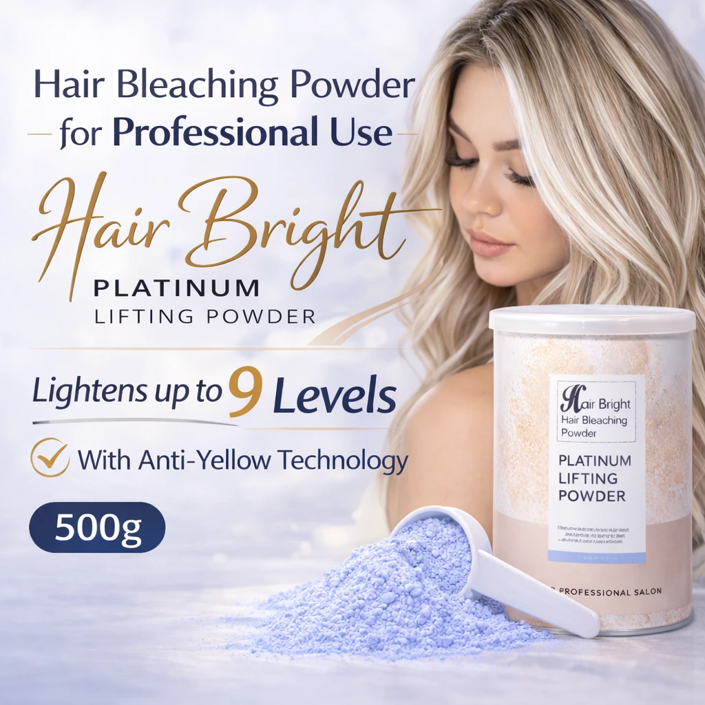 Hair Bright Platinum Lifting Powder – Professional Hair Bleaching Powder Up to 9 Levels Lift – Anti-Yellow Formula – 500g product thumbnail 4