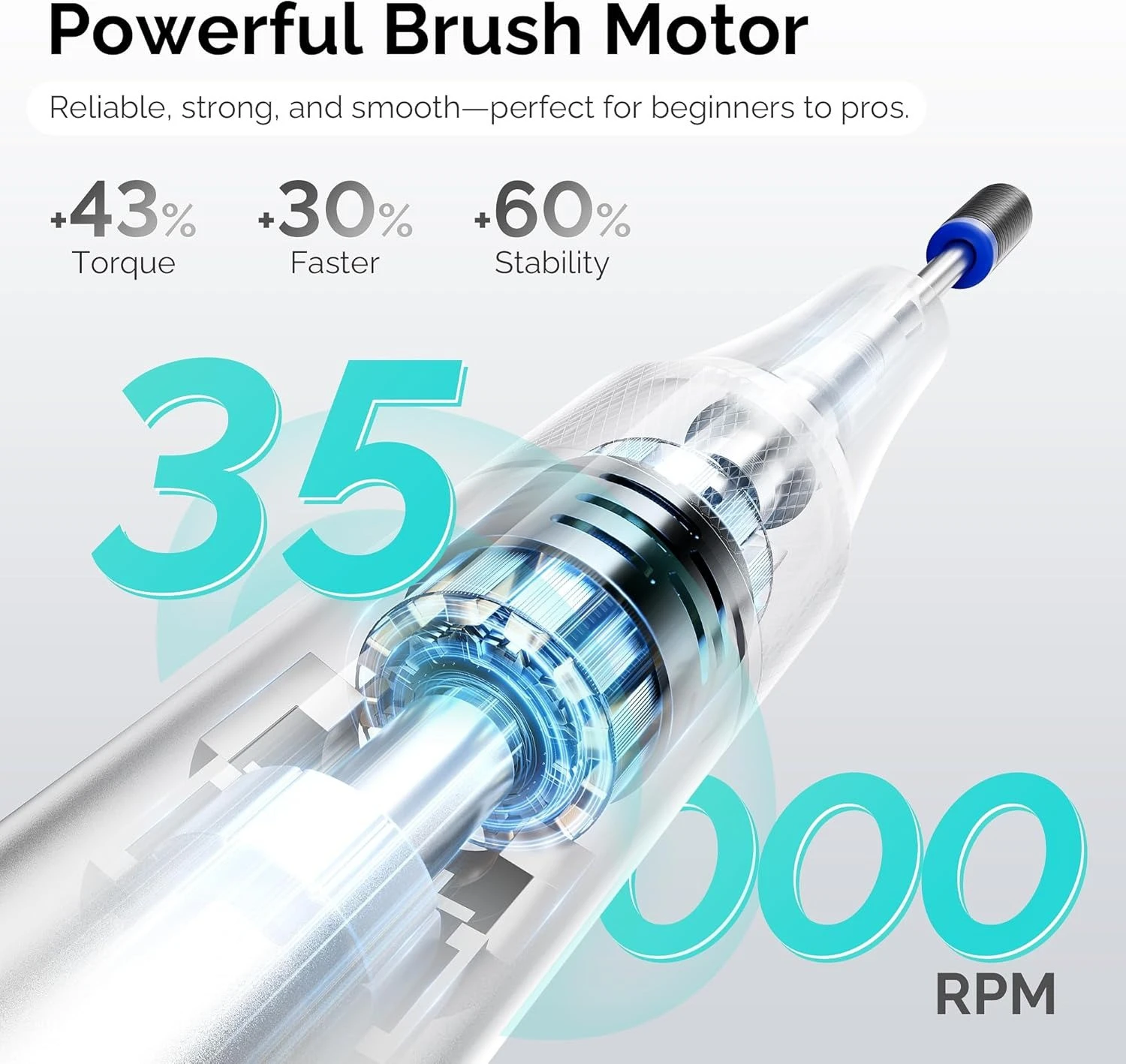 L'UGX LG602s Professional Power Portable Rechargeable Nail Drill Machine Type C Manicure 35000 RPM Electric Nail Drills product thumbnail 3