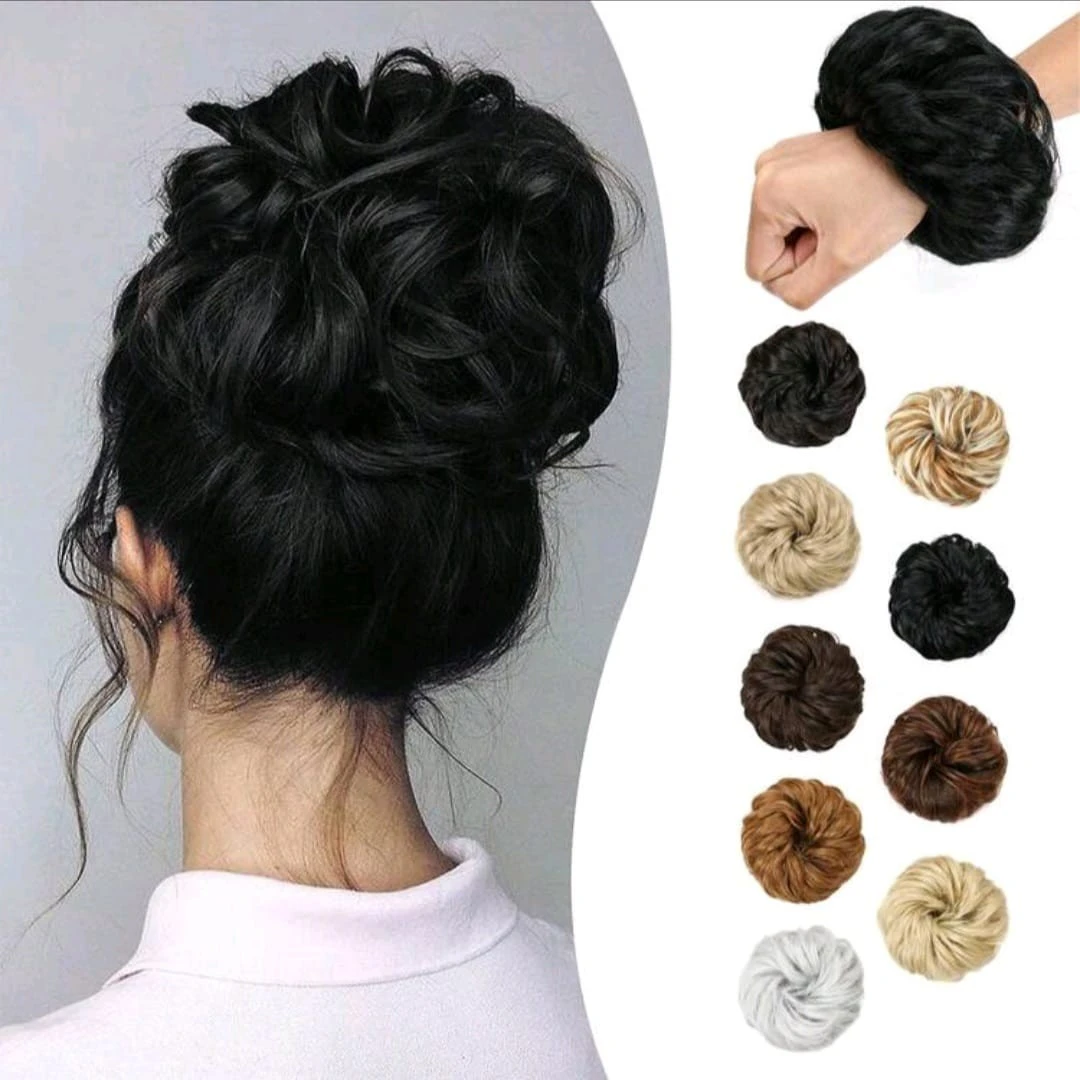 Hair Band, Bun, Hairpiece Hair Extensions, Cheap Wavy Elastic Band product thumbnail 4