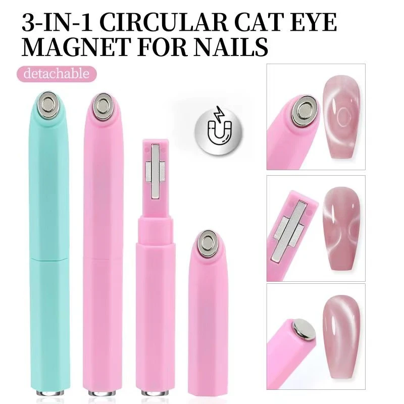 Double-head Magnet Stick 3 In 1 Ellipse Annular Cat Magnetic Gel Nail Art Strong Magnetic Nails Magnet Pen DIY Manicure Tool product thumbnail 3