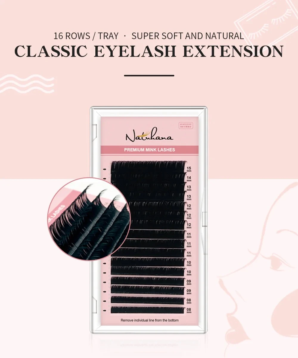 NATUHANA 16lines 8-15mm Mixed Eyelash Extension Matte Black product thumbnail 7