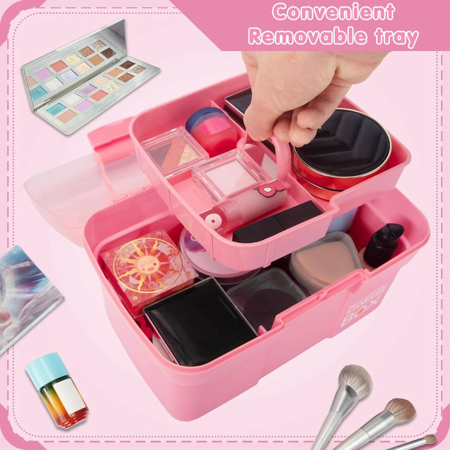 Portable Handled Storage Box – 2-Tier Manicure Tool Case for Home, Car, Bedroom & Hotel Organization product thumbnail 13