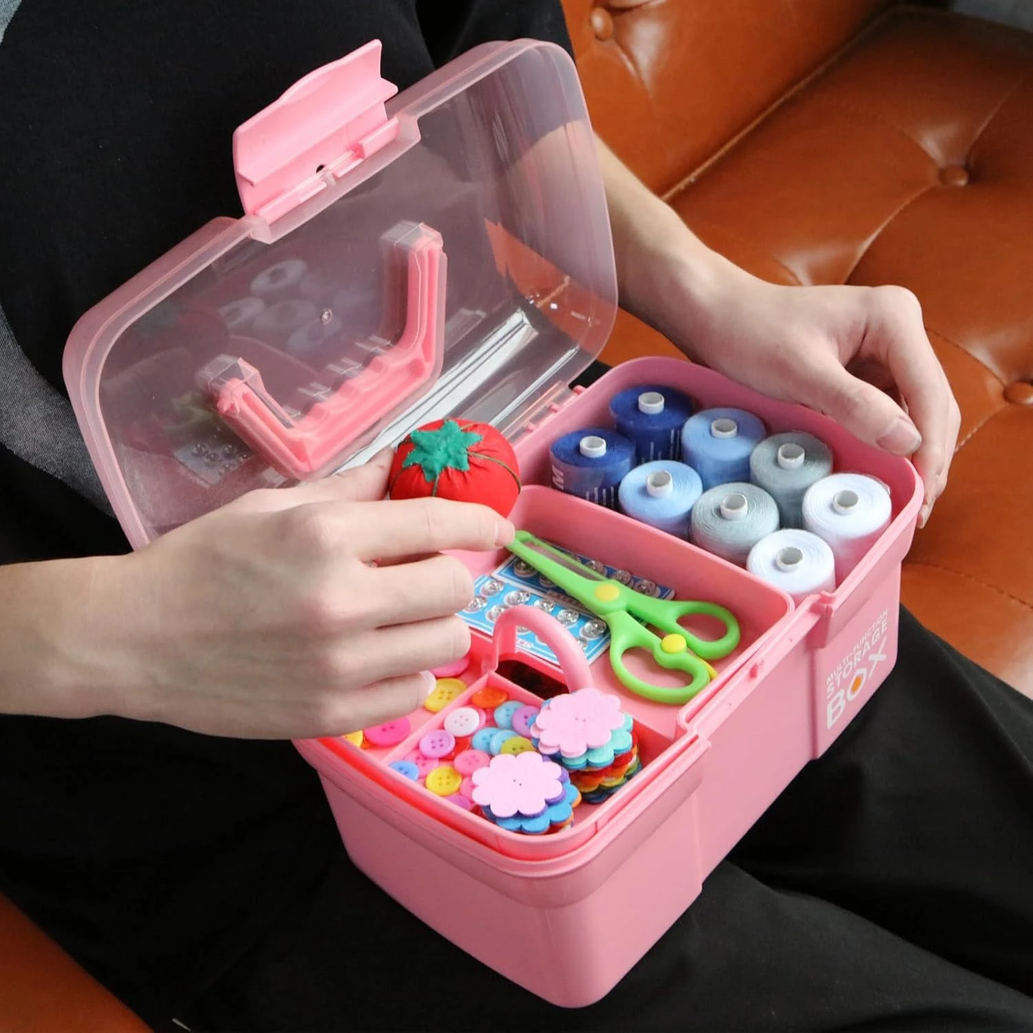 Portable Handled Storage Box – 2-Tier Manicure Tool Case for Home, Car, Bedroom & Hotel Organization product thumbnail 17