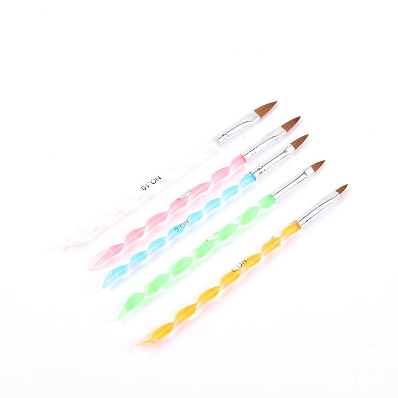 Gel Brush( size 2,4,6,8,10 ) nail brush 5pcs set acrylic mink crystal pen nail tool product thumbnail 8