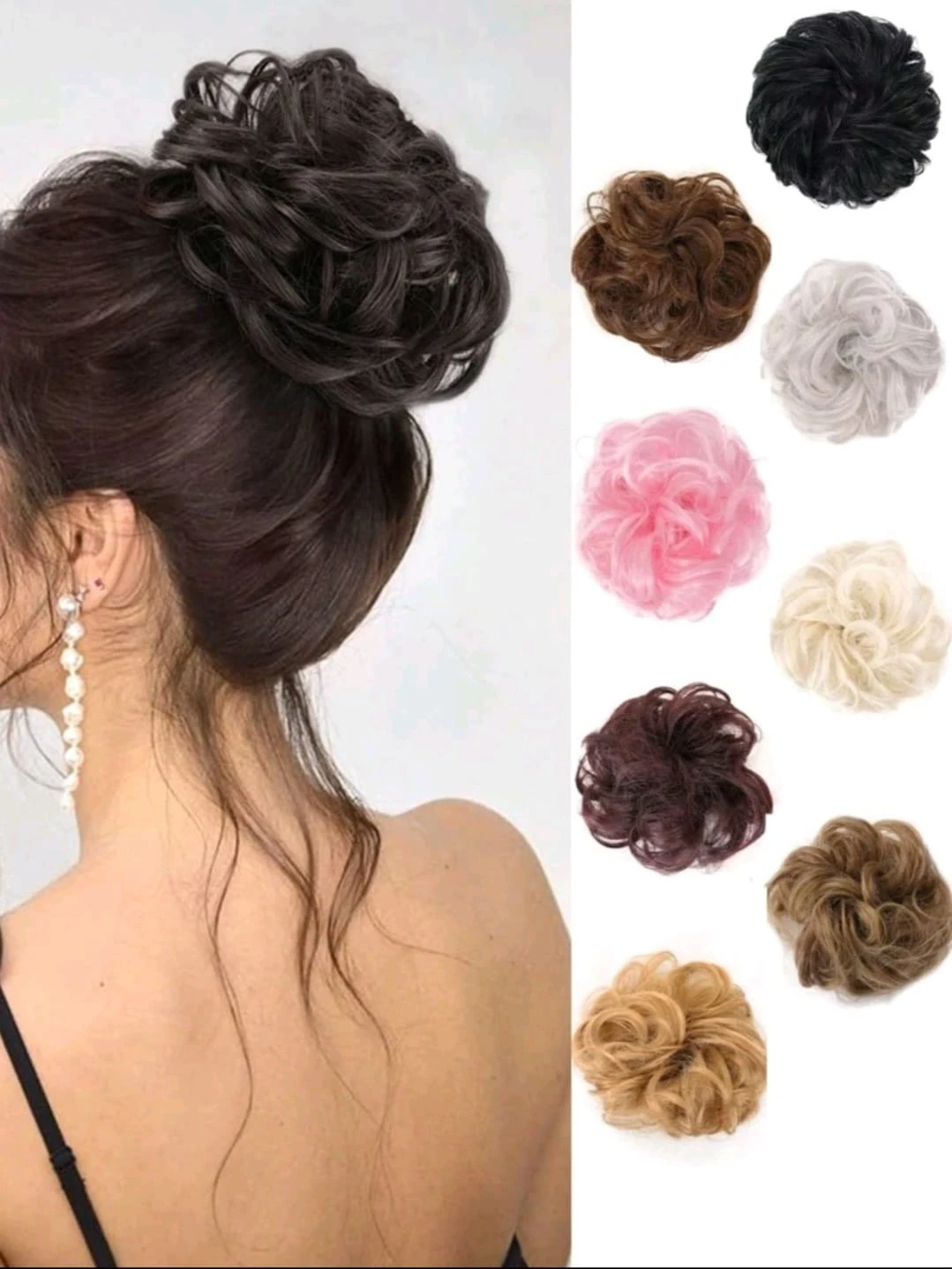 Hair Band, Bun, Hairpiece Hair Extensions, Cheap Wavy Elastic Band product thumbnail 2
