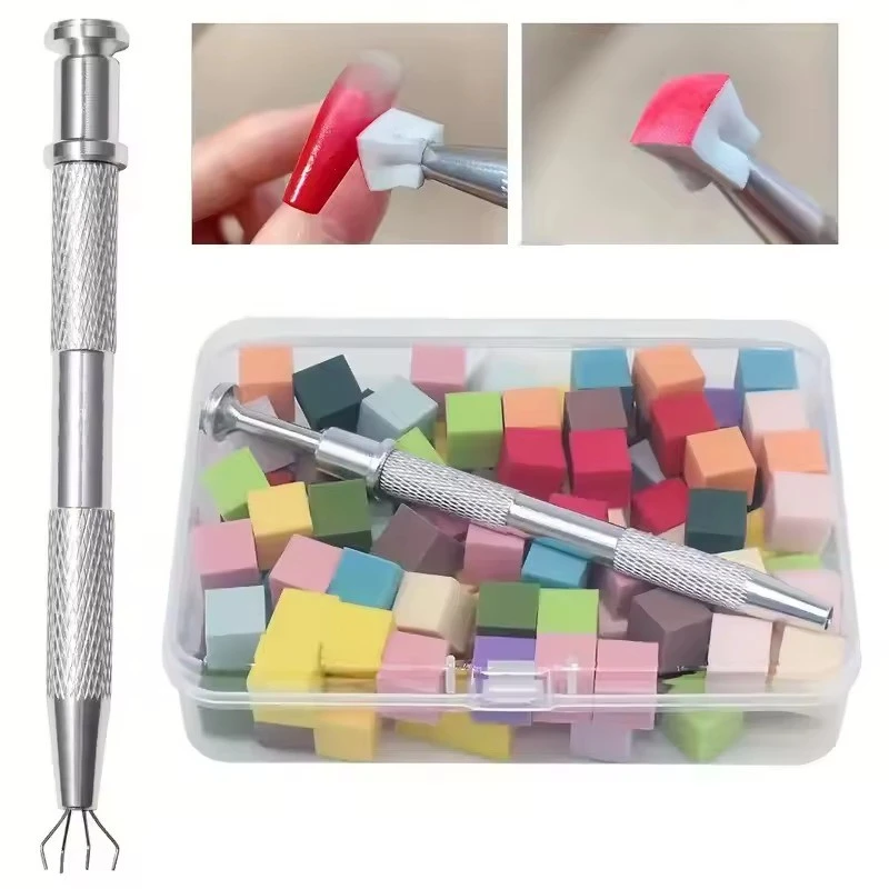 100Pcs High Density Cube Sponge Nail Art Sponge Set Gradient Nail Brushes Gel Polish DIY Nail Sponge Grab Pen Manicure Tools product thumbnail 2