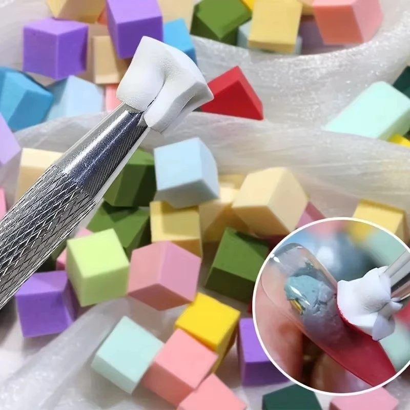 100Pcs High Density Cube Sponge Nail Art Sponge Set Gradient Nail Brushes Gel Polish DIY Nail Sponge Grab Pen Manicure Tools product thumbnail 7