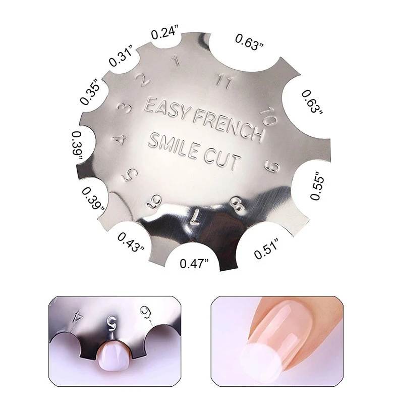 Nail Art Tools Set French nail art plastic steel plate model 18 French sticker crystal nail making templates product thumbnail 11