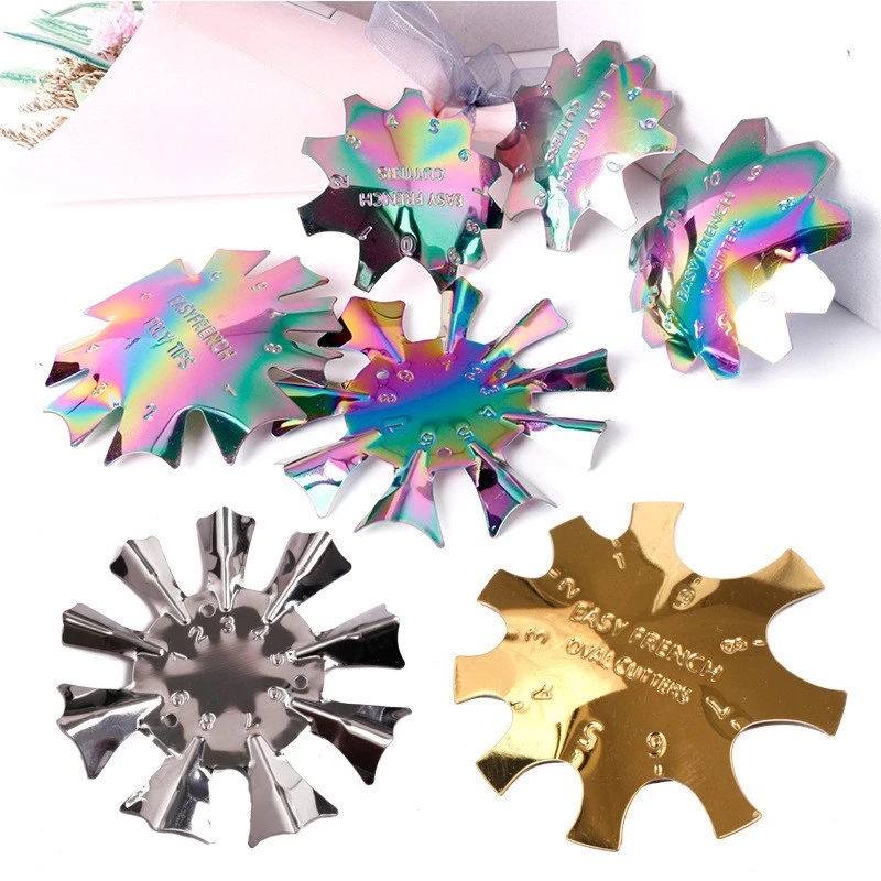 Nail Art Tools Set French nail art plastic steel plate model 18 French sticker crystal nail making templates product thumbnail 18