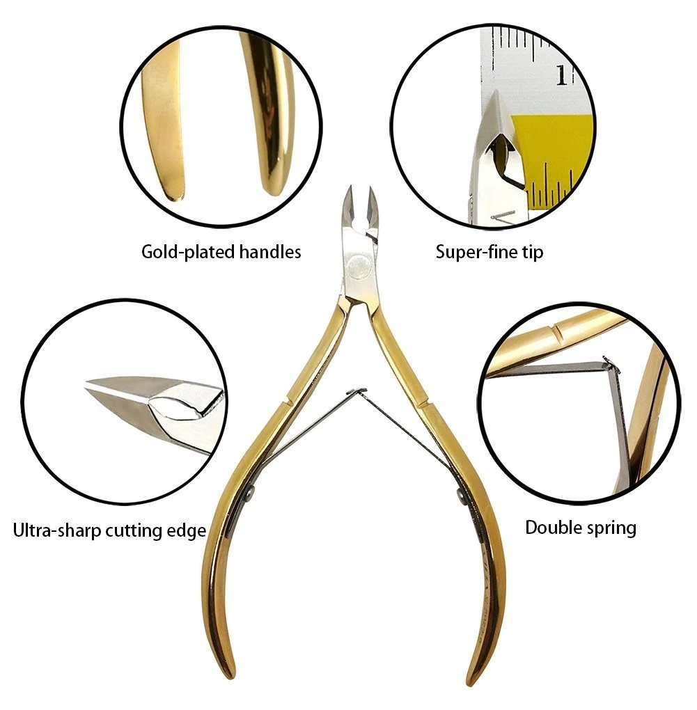 Gold Cuticle Nipper Manicure Pedicure Tools product thumbnail 2