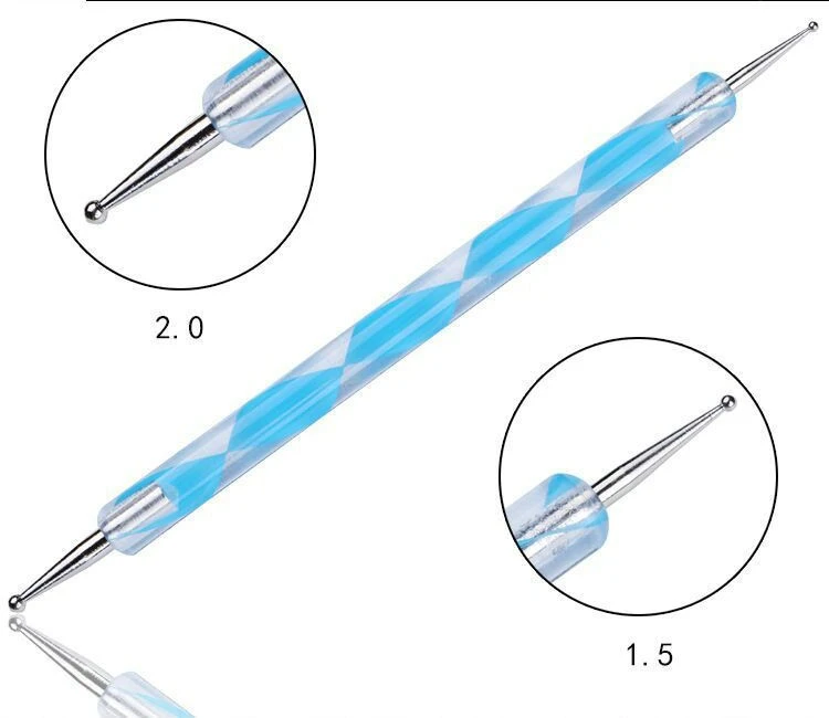 Acrylic spiral rod double ended point drill pen 5 pcs, nail pen dot drill pen set product thumbnail 18