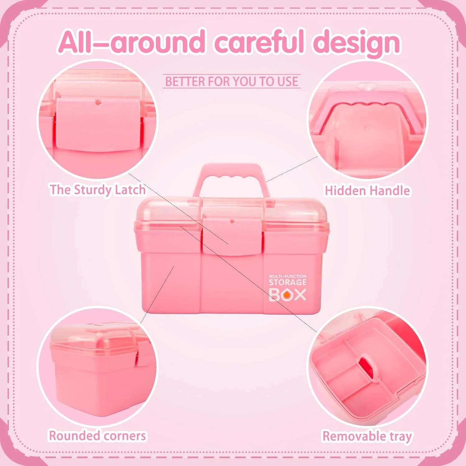 Portable Handled Storage Box – 2-Tier Manicure Tool Case for Home, Car, Bedroom & Hotel Organization product thumbnail 9