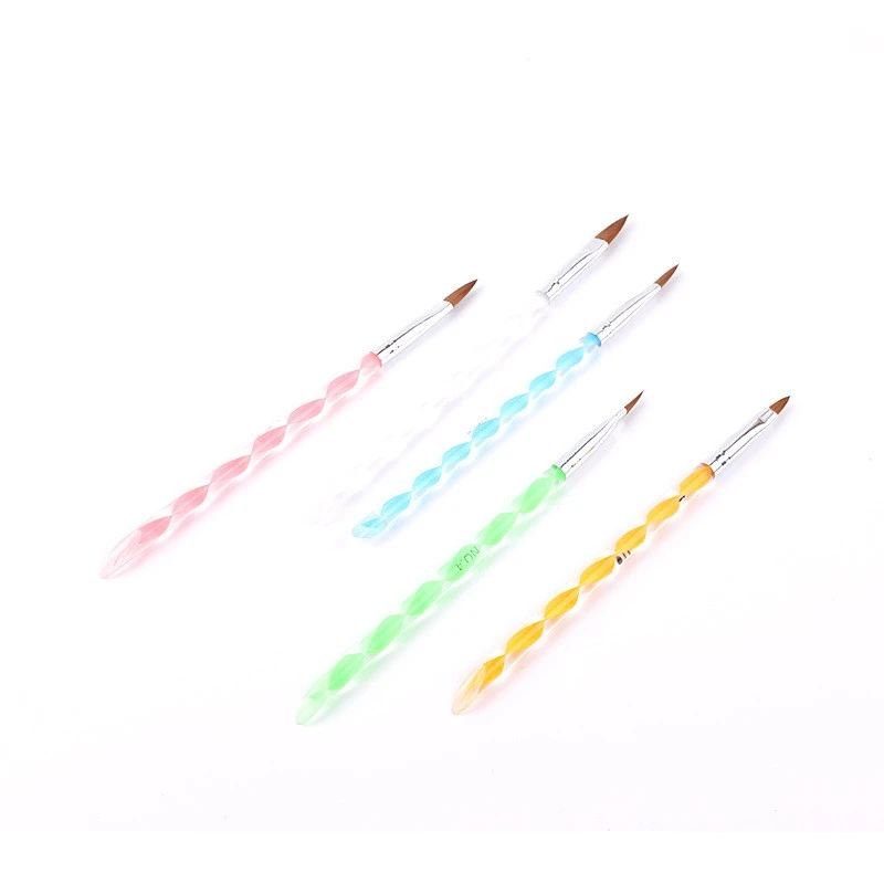 Gel Brush( size 2,4,6,8,10 ) nail brush 5pcs set acrylic mink crystal pen nail tool product thumbnail 4