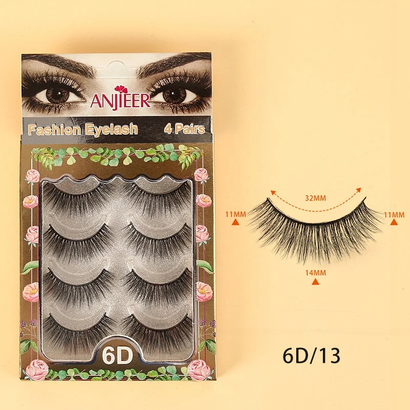 anjieer fashion eyelash 4pairs 6D product thumbnail 3