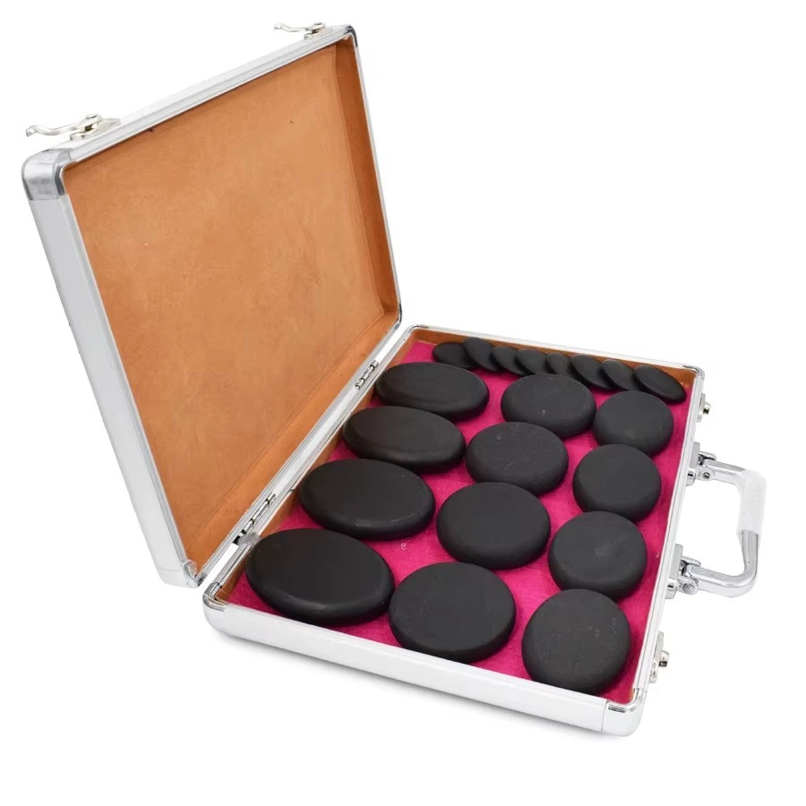 17pcs/set lava Natural Energy Massage stones massage stone hot spa rock basalt stone with heater box 110-220V product thumbnail 22