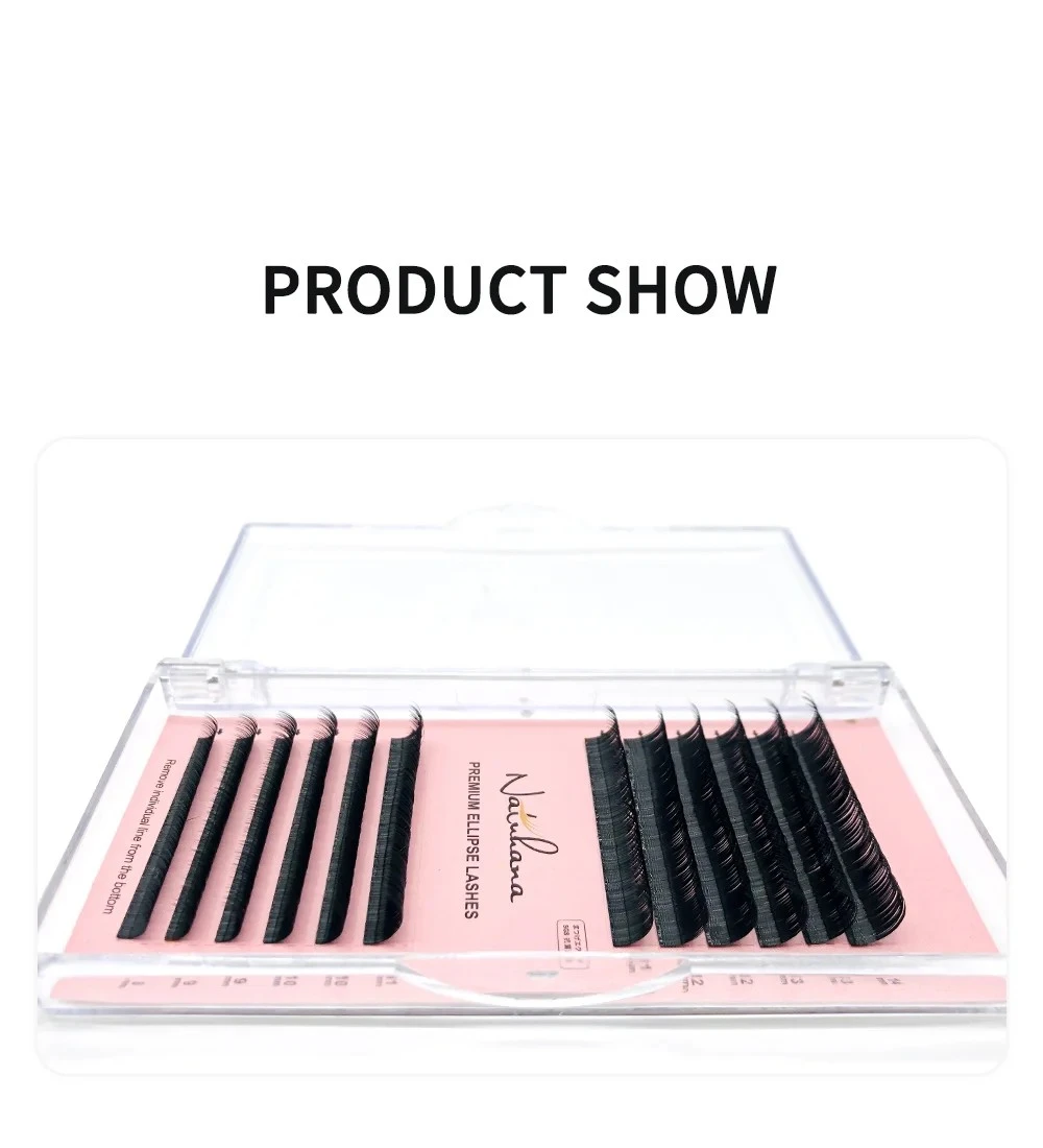 NATUHANA 8~15 Mix Ellipse Flat Eyelashes Extensions Matte product thumbnail 2