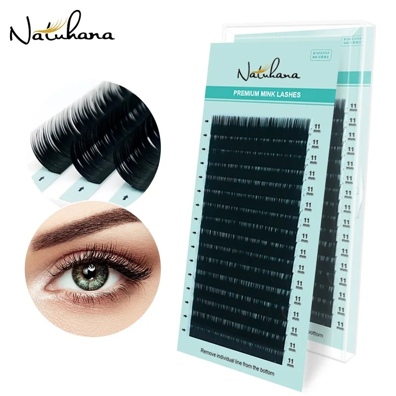 NATUHANA 16Rows Matte Black Natural Soft False Eyelashes product thumbnail 18