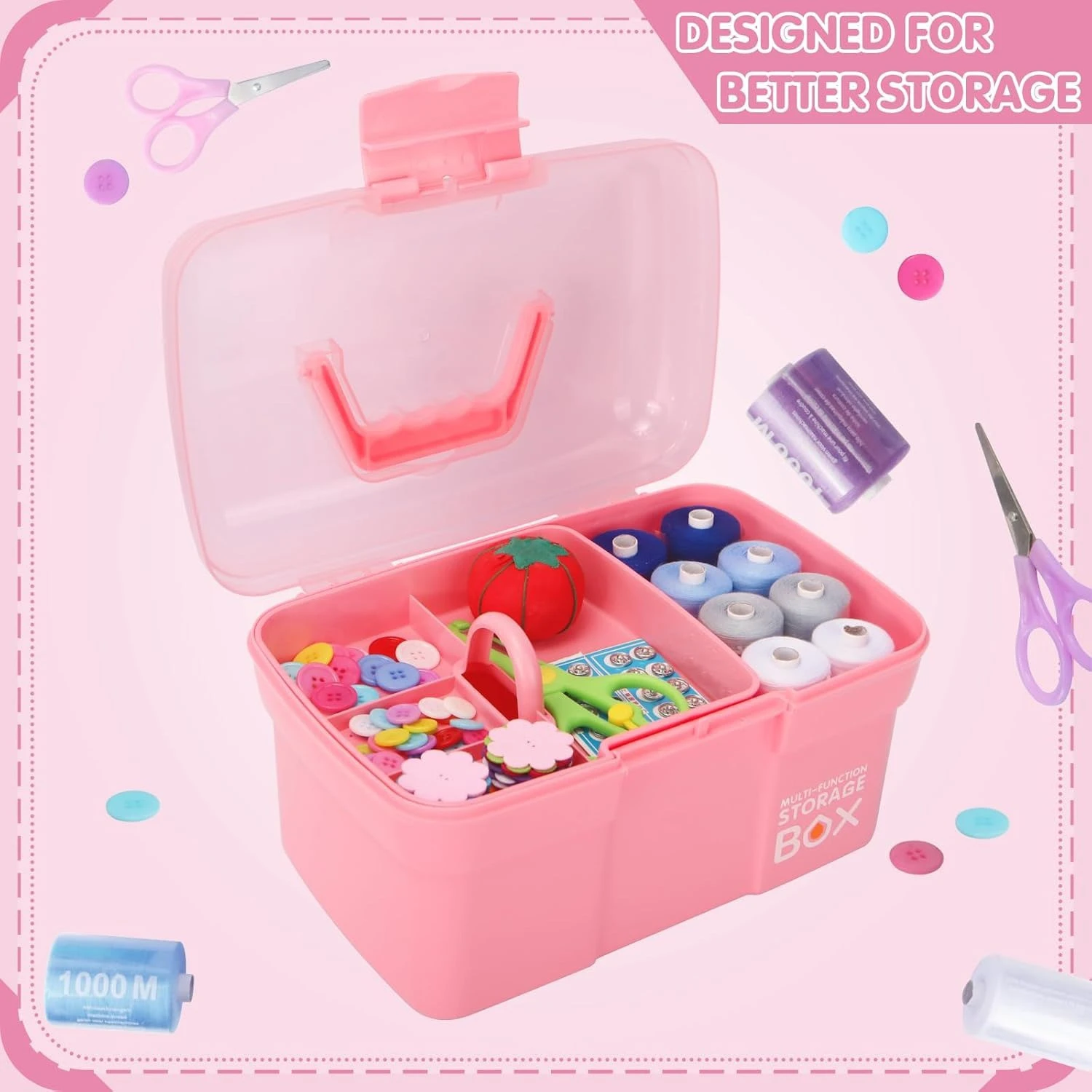 Portable Handled Storage Box – 2-Tier Manicure Tool Case for Home, Car, Bedroom & Hotel Organization product thumbnail 15