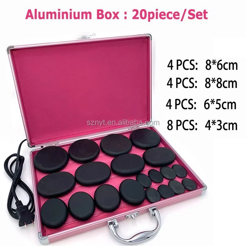 17pcs/set lava Natural Energy Massage stones massage stone hot spa rock basalt stone with heater box 110-220V product thumbnail 5