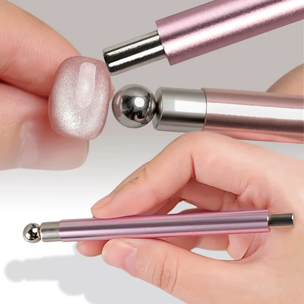 2 In 1 Nail Cat Eye Magnet And Super Strong Magnetic Ball Purple Pink Aluminum Anti-Mistouch Salon Home Manicure DIY Nail Tool product thumbnail 2