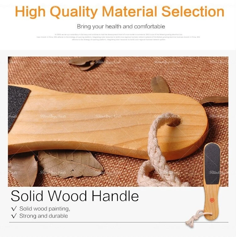 High Quality Double-sided Foot File Pedicure Tool Dead Skin Callus Remover Foot Care Wood product thumbnail 4