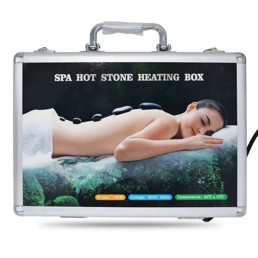 17pcs/set lava Natural Energy Massage stones massage stone hot spa rock basalt stone with heater box 110-220V product thumbnail 24