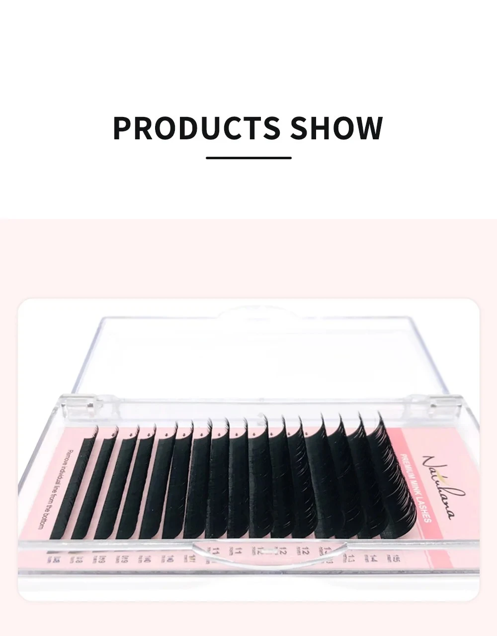 NATUHANA 16lines 8-15mm Mixed Eyelash Extension Matte Black product thumbnail 12