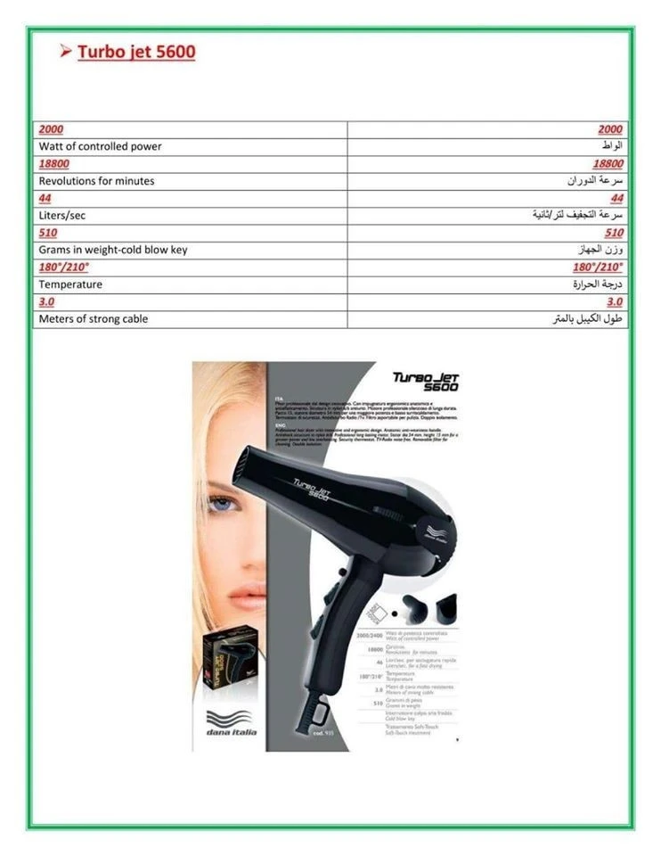 TurboJet 5000 PROFESSIONAL HAIR DRYER product thumbnail 5