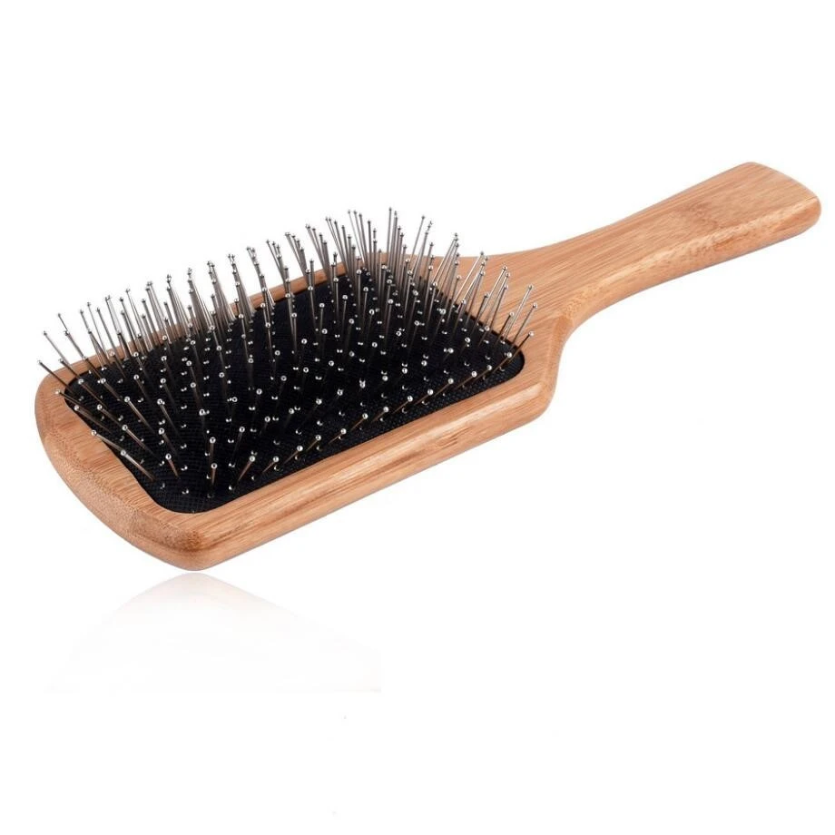 Wooden Handle Hair Brush with Metal Pins product thumbnail 2
