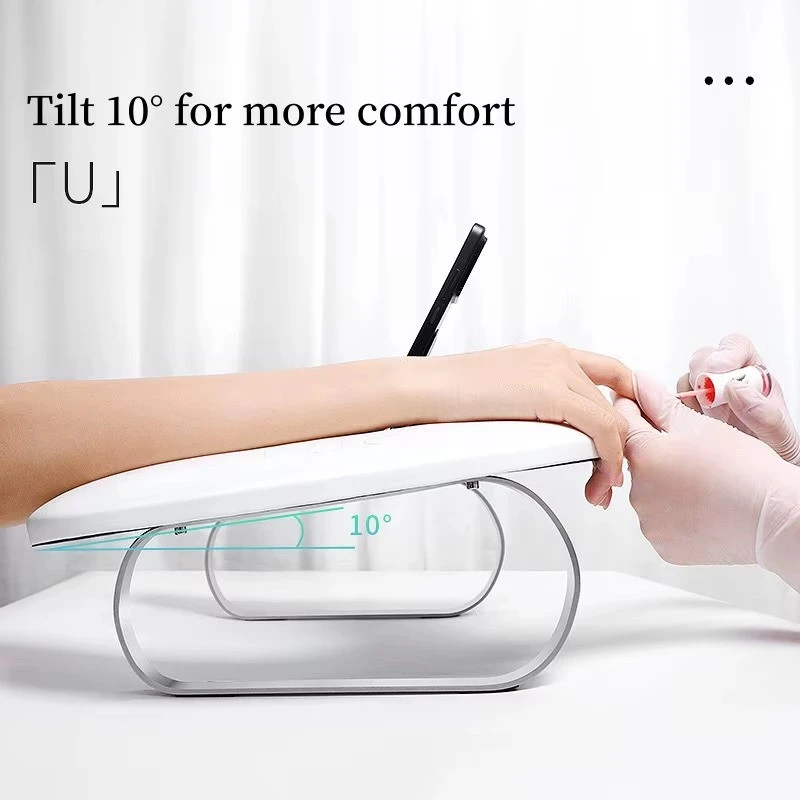 Nail Art U-Shaped hand pillow Soft PU Leather with Rotating Phone Holder Nail Arm Rest Manicure Pad mat Manicurist Special Tools product thumbnail 7