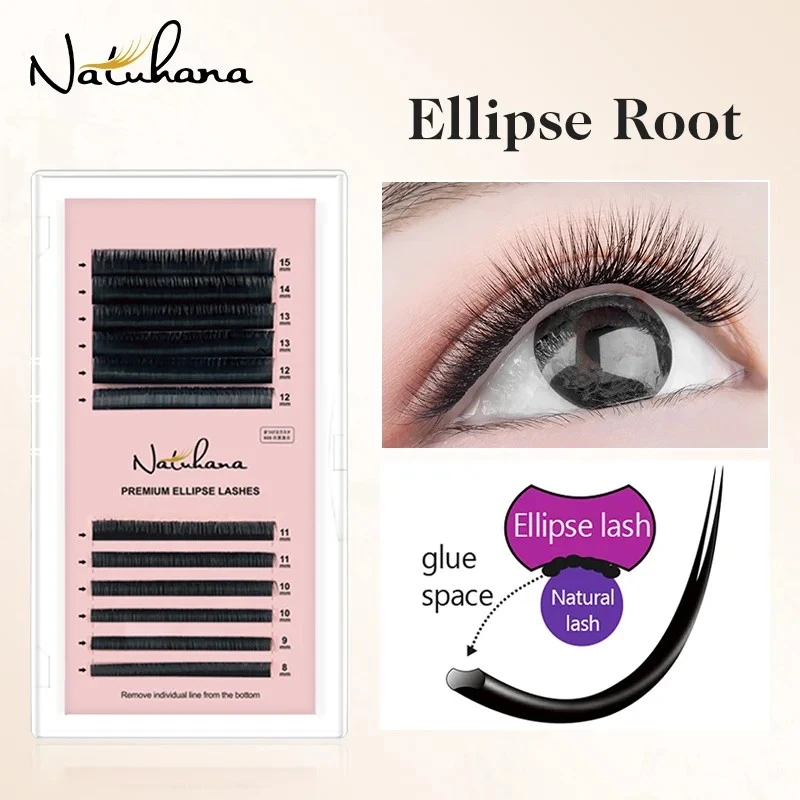 NATUHANA 8~15 Mix Ellipse Flat Eyelashes Extensions Matte product thumbnail 18